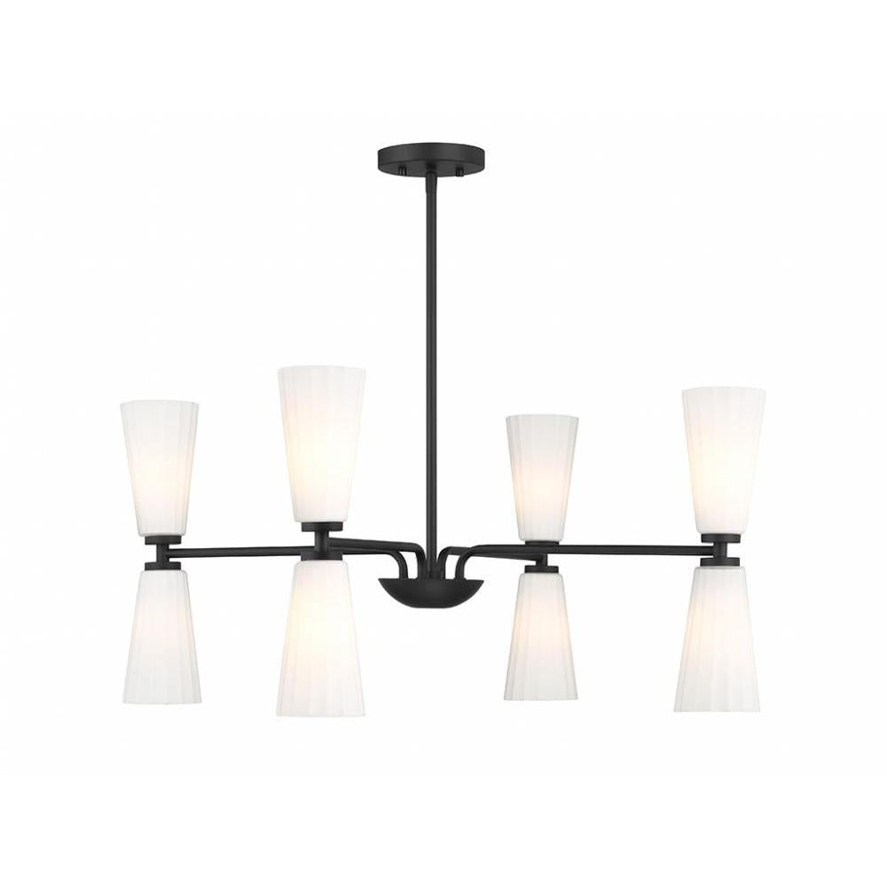 8-Light Chandelier in Matte Black