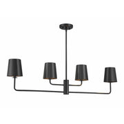4-Light Linear Chandelier in Matte Black