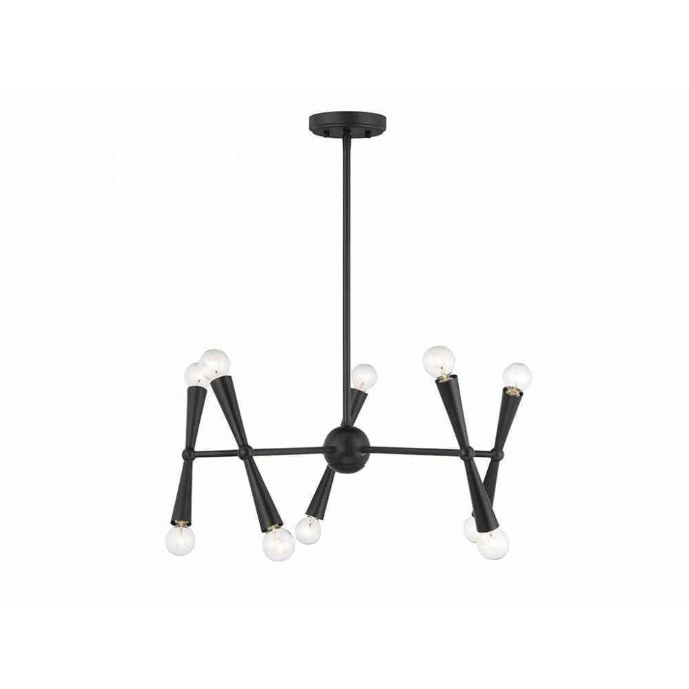 10-Light Chandelier in Matte Black