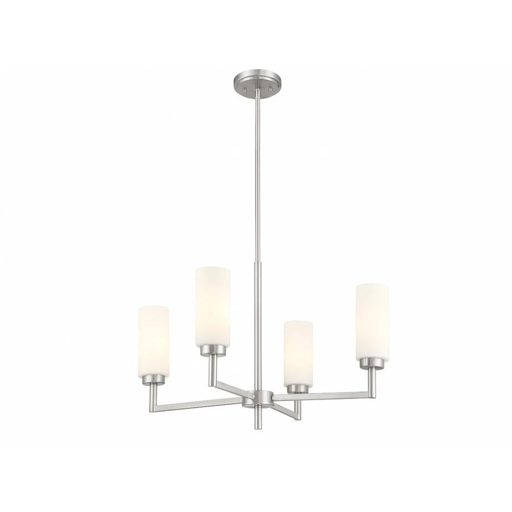 4-Light Chandelier in Brushed Nickel
