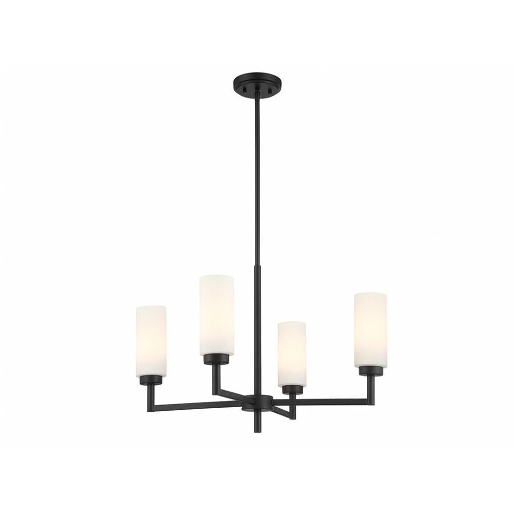 4-Light Chandelier in Matte Black