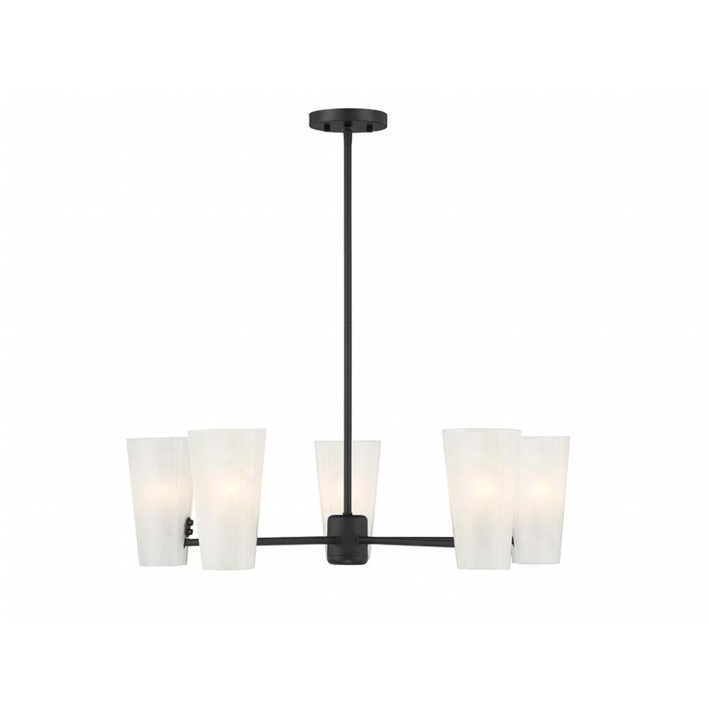5-Light Chandelier in Matte Black