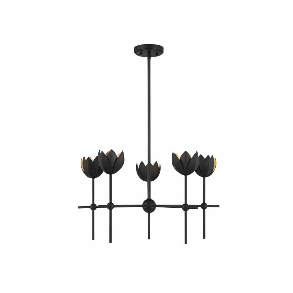 5-Light Chandelier in Matte Black