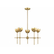 5-Light Chandelier in Natural Brass