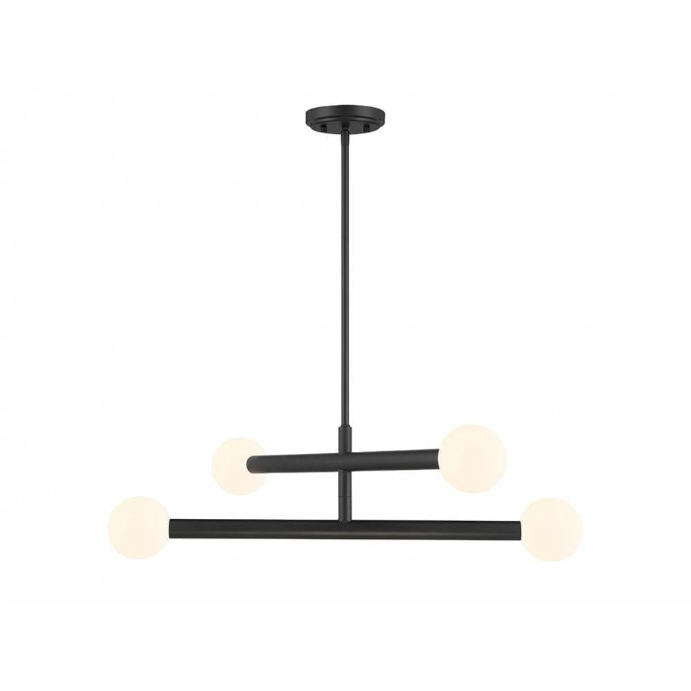 4-Light Chandelier in Matte Black