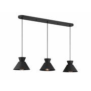 3-Light Linear Chandelier in Matte Black