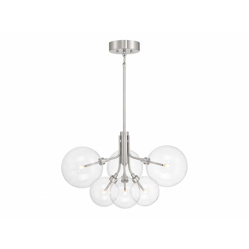 6-Light Chandelier in Brushed Nickel