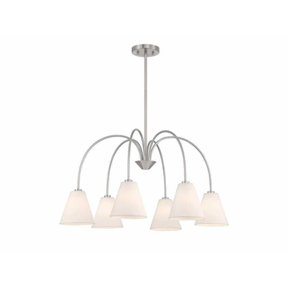 6-Light Chandelier in Brushed Nickel