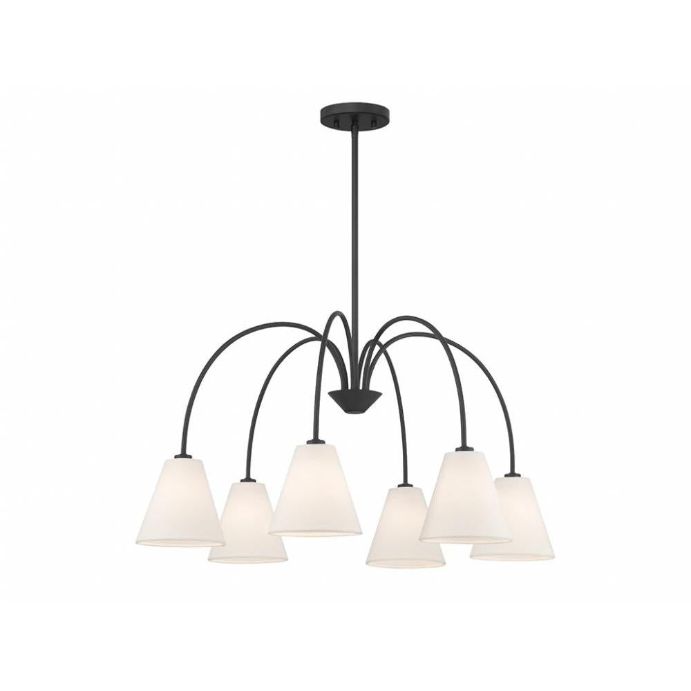 6-Light Chandelier in Matte Black