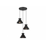 3-Light Multi-Point Chandelier in Matte Black