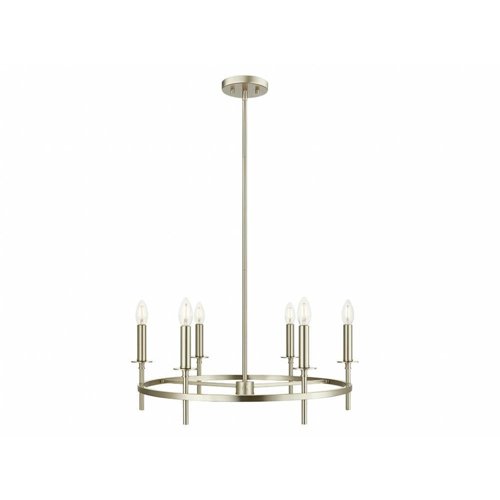 6-Light Chandelier in Brushed Nickel