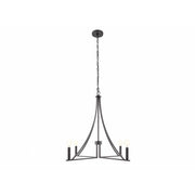 4-Light Chandelier in Matte Black