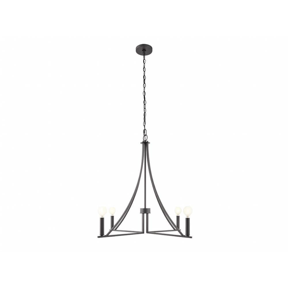 4-Light Chandelier in Matte Black
