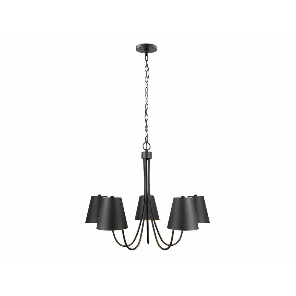 5-Light Chandelier in Matte Black
