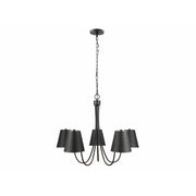 5-Light Chandelier in Matte Black