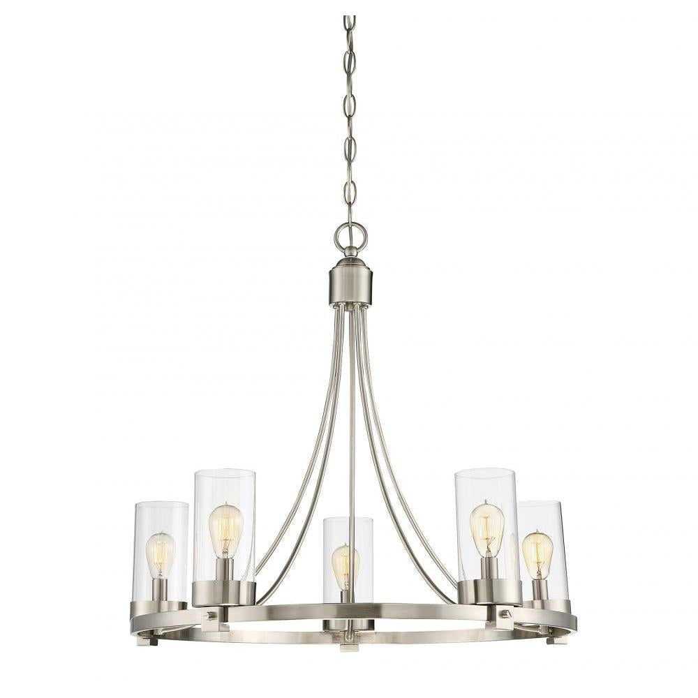 5-Light Chandelier in Brushed Nickel
