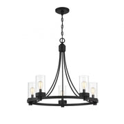 5-Light Chandelier in Matte Black