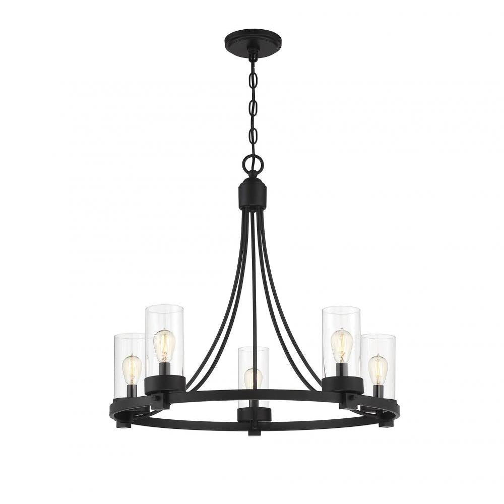5-Light Chandelier in Matte Black