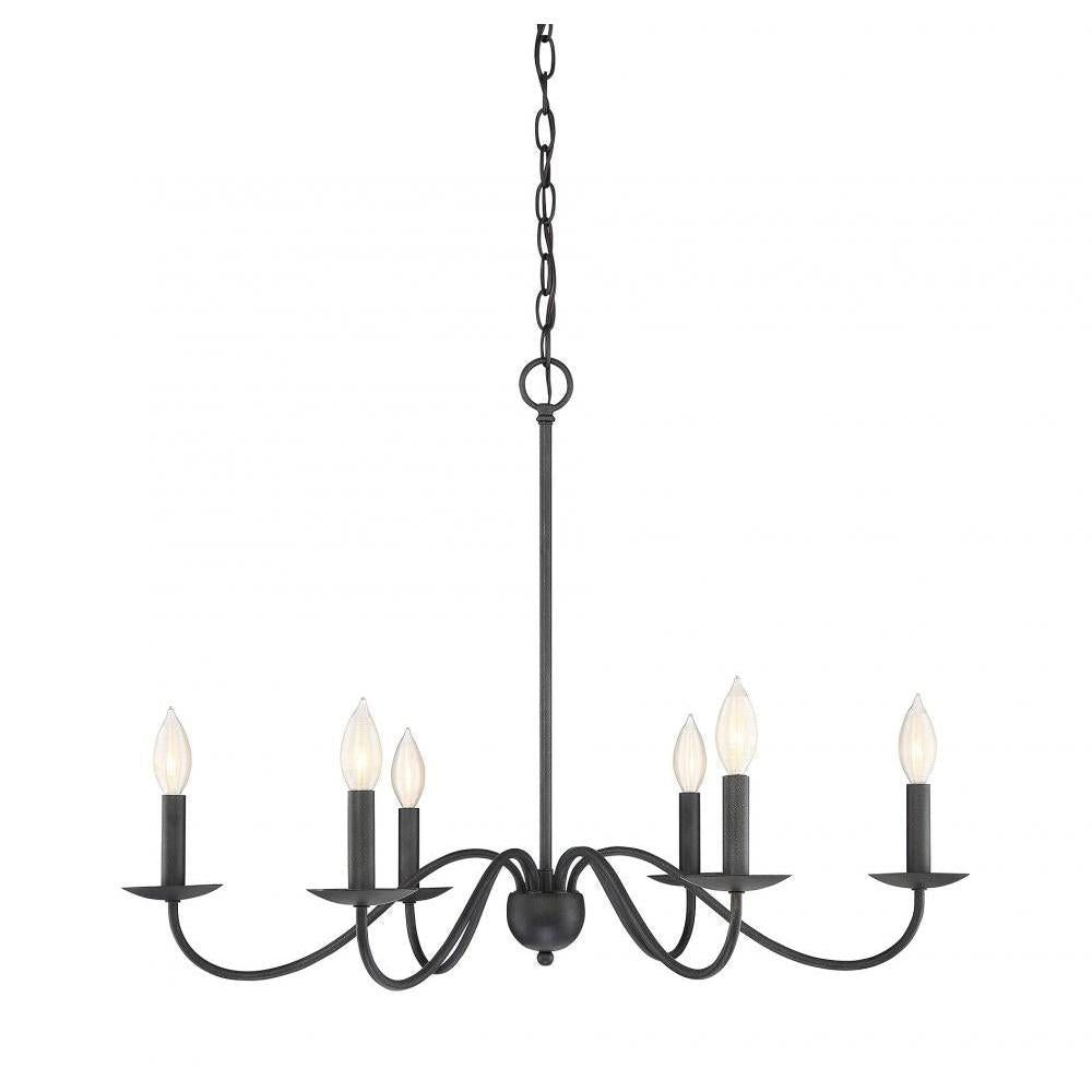 6-Light Chandelier in Aged Iron