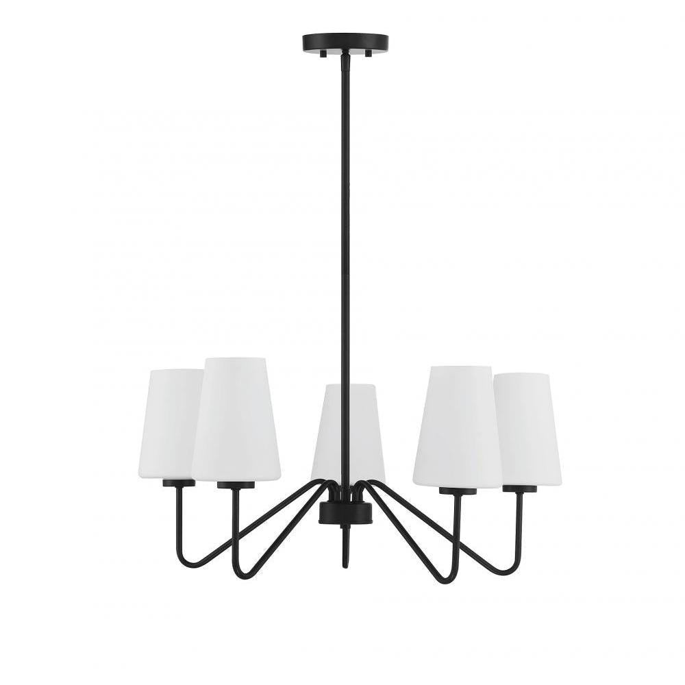 5-Light Chandelier in Matte Black