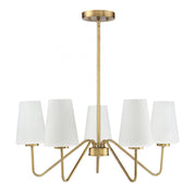 5-Light Chandelier in Natural Brass