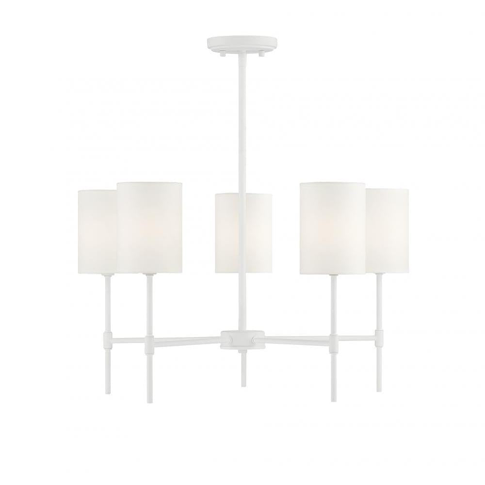 5-Light Chandelier in Bisque White