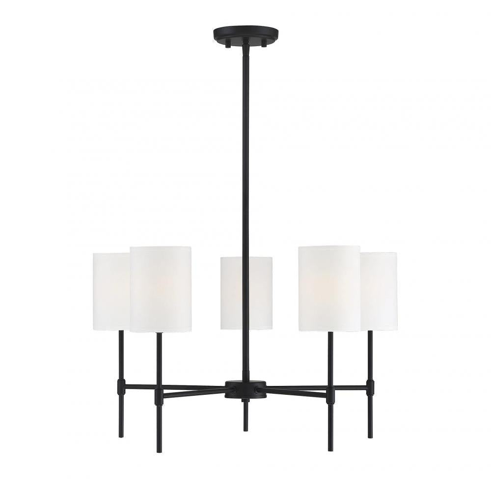 5-Light Chandelier in Matte Black