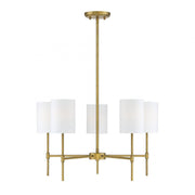 5-Light Chandelier in Natural Brass