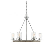 6-Light Chandelier in Greywood Chrome