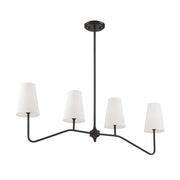 4-Light Linear Chandelier in Oil Rubbed Bronze