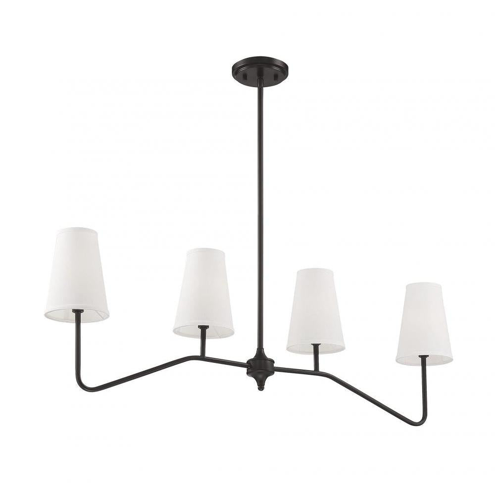 4-Light Linear Chandelier in Oil Rubbed Bronze