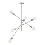 6-Light Chandelier in Polished Nickel