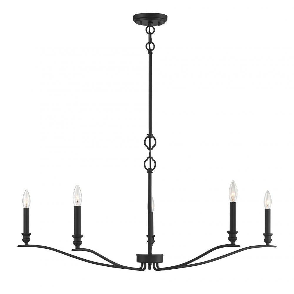 5-Light Chandelier in Matte Black