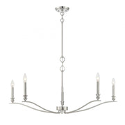 5-Light Chandelier in Polished Nickel
