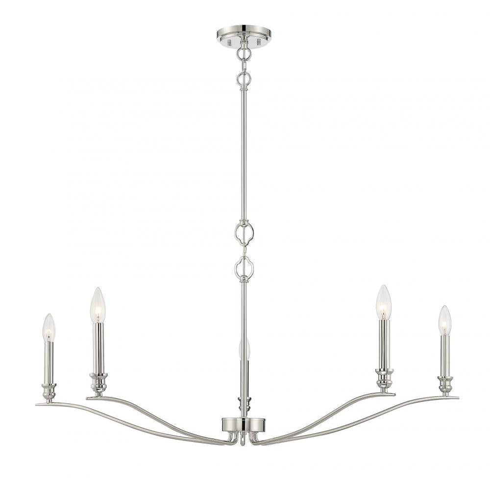 5-Light Chandelier in Polished Nickel