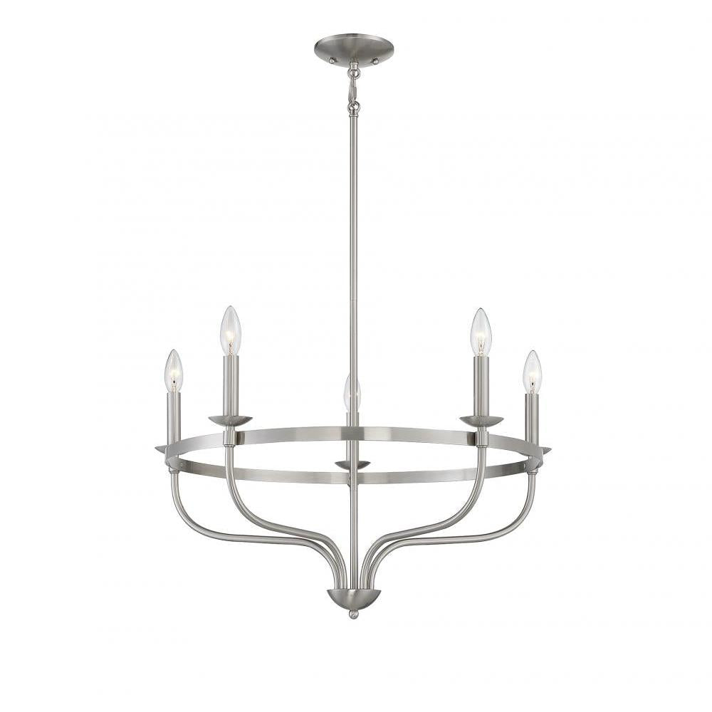 5-Light Chandelier in Brushed Nickel