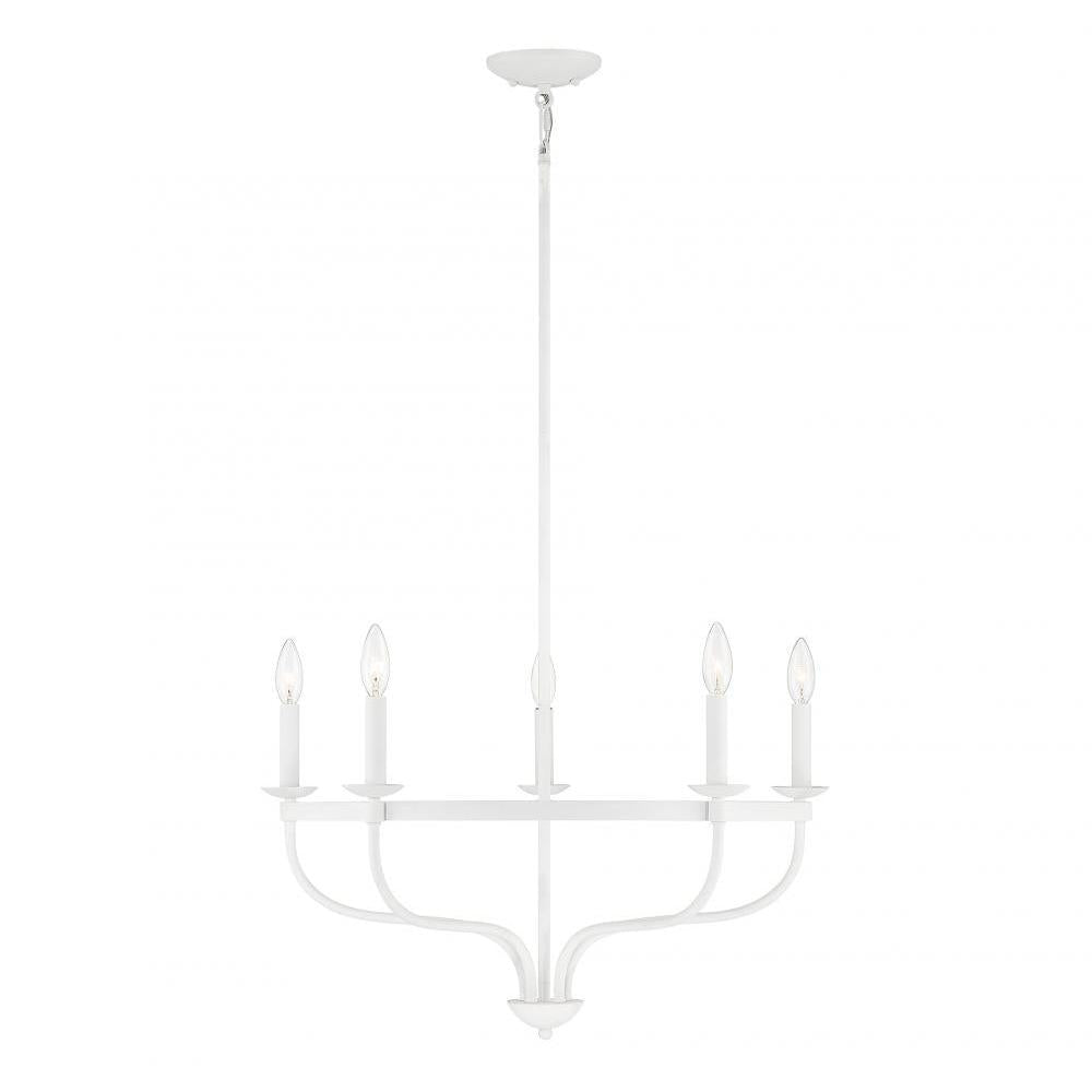 5-Light Chandelier in Bisque White