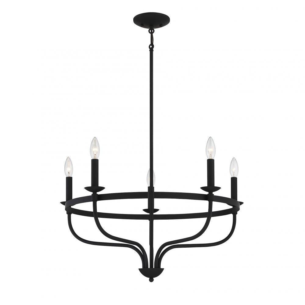 5-Light Chandelier in Matte Black