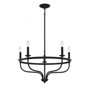 5-Light Chandelier in Matte Black