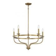 5-Light Chandelier in Natural Brass