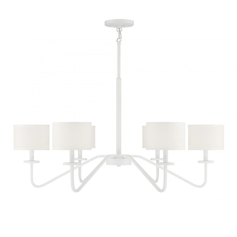 6-Light Chandelier in Bisque White