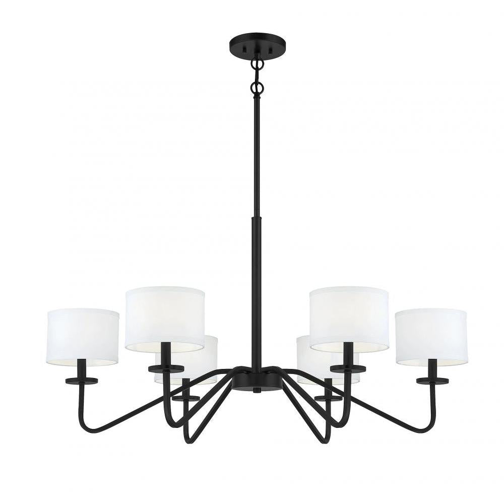 6-Light Chandelier in Matte Black
