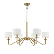 6-Light Chandelier in Natural Brass