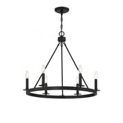 6-Light Chandelier in Matte Black