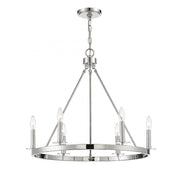 6-Light Chandelier in Polished Nickel