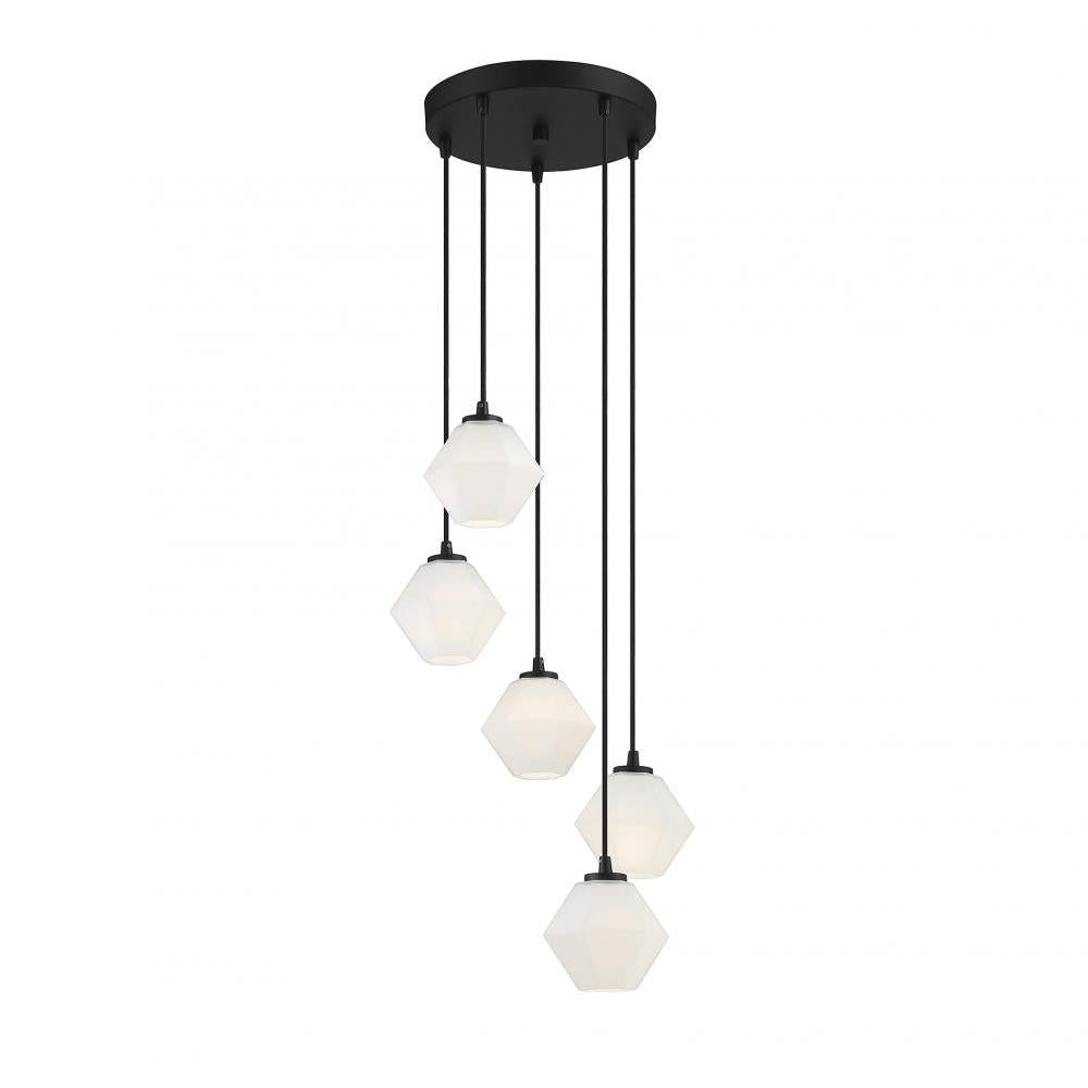 5-Light Chandelier in Matte Black