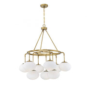 9-Light Chandelier in Natural Brass