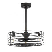14" 3-Light Fan D'Lier in Oil Rubbed Bronze