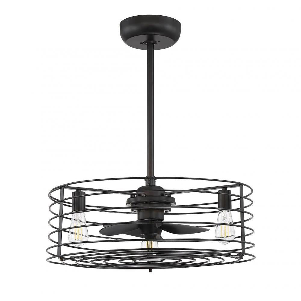 14" 3-Light Fan D'Lier in Oil Rubbed Bronze