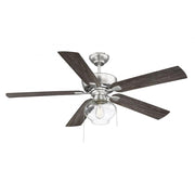 52" 1-Light Ceiling Fan in Brushed Nickel